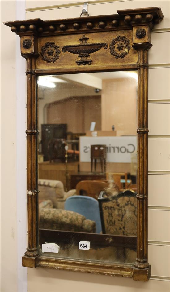 A gilt framed pier glass mirror, 74cm